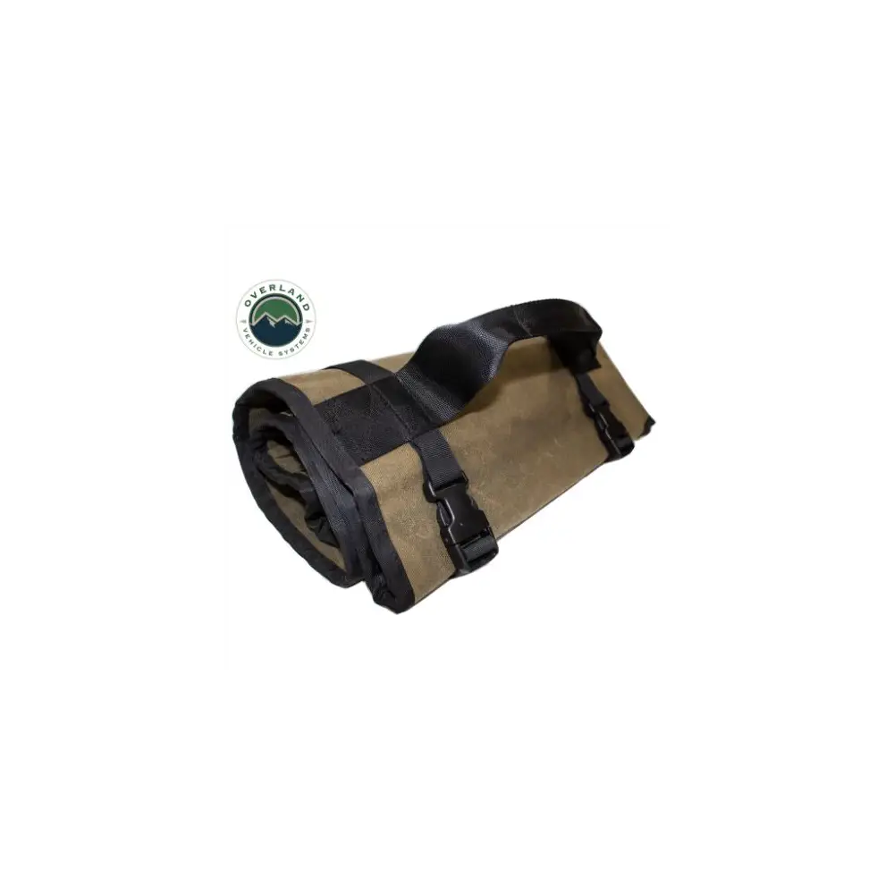 Rolled Brown Waxed Canvas Bag for General Tools With Handle And Straps - OVS21079941